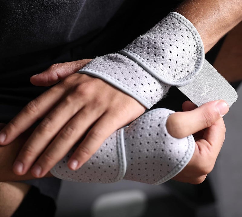 HiRui 2 Pack Wrist Compression Strap and Wrist Brace Sport Wrist Support for Fitness, Weightlifting, Tendonitis, Carpal Tunnel Arthritis, Pain Relief-Wear Anywhere-Adjustable (Gray) - Image 3